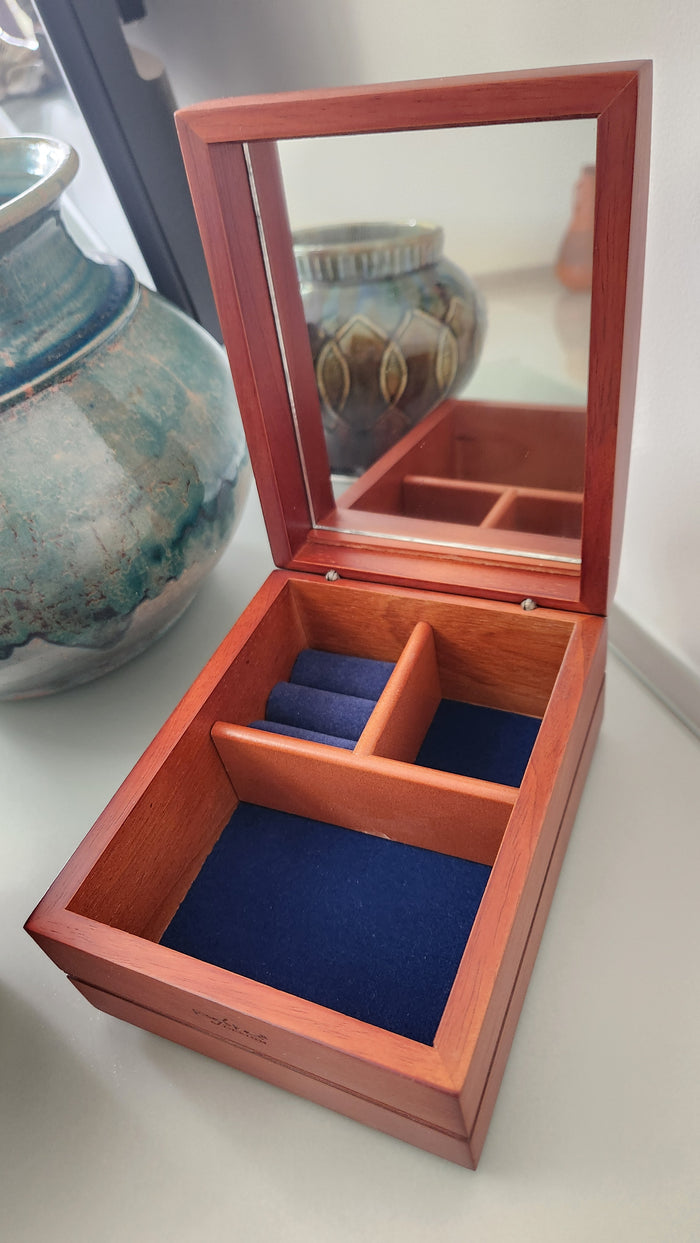 Polo Design Wooden Jewelry & Valet Box with Mirror