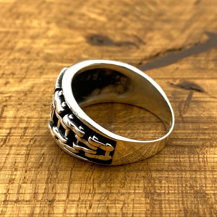 Premium 925 Sterling Silver Harley Davidson Signet Ring for Men - Handmade Biker Jewelry Gift
