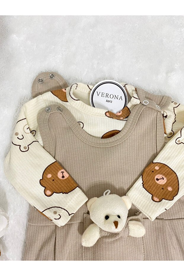 Premium Cotton Baby Boy Bear Print 2 - Piece Outfit Set - Newborn - TryAladdin