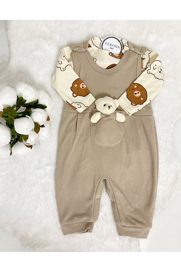 Premium Cotton Baby Boy Bear Print 2 - Piece Outfit Set - Newborn - TryAladdin