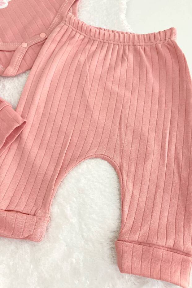 Premium Newborn Baby Unisex 3 - Piece Cardigan Hooded Outfit Set - Rabbit Embroidered Cotton - TryAladdin