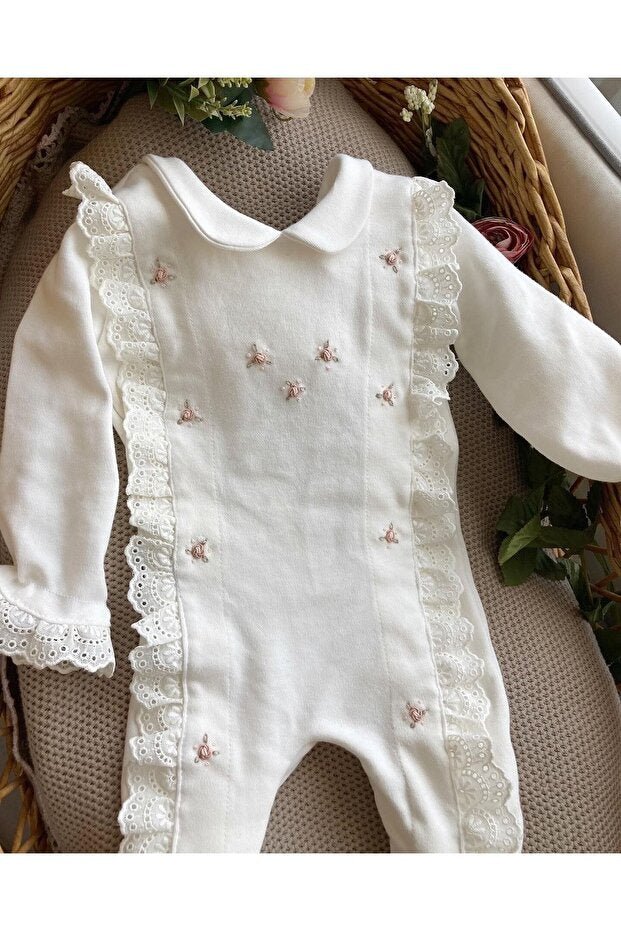Premium Newborn Floral Jumpsuit & Hat Set - TryAladdin