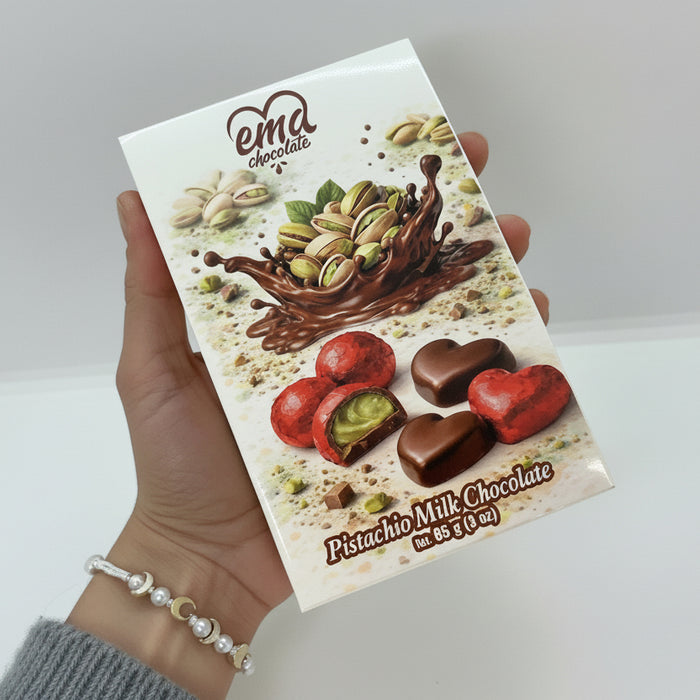 Premium Pistachio Cream-Filled Chocolate Bar