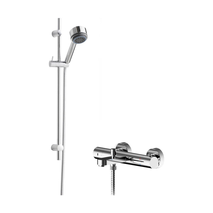 [BSBR116BV2] Pride Wall Mount Thermostatic Bath Shower Mixer Tap with Linear Slide Rail Kit - Chrome - Balterley - Cutout