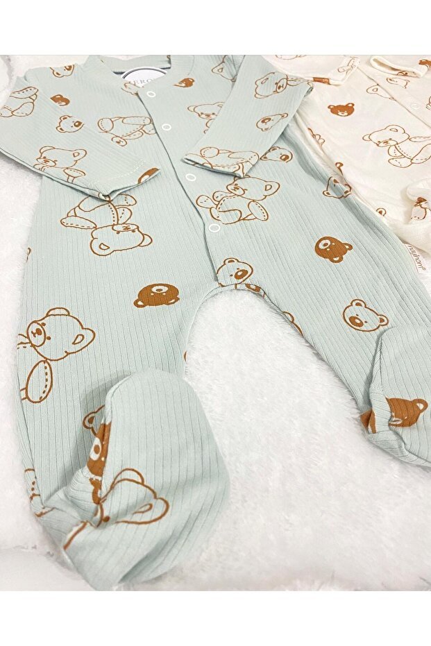 Professional Baby Boy Bear Print 2 - Piece Jumpsuit Set - 1 Unit - TryAladdin
