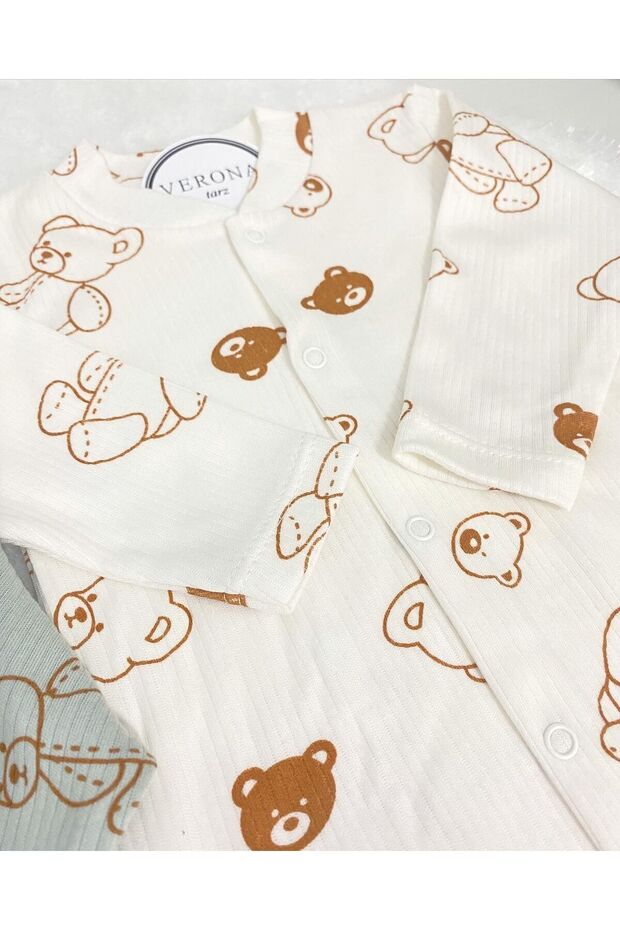 Professional Baby Boy Bear Print 2 - Piece Jumpsuit Set - 1 Unit - TryAladdin