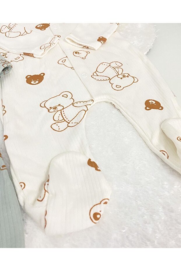 Professional Baby Boy Bear Print 2 - Piece Jumpsuit Set - 1 Unit - TryAladdin