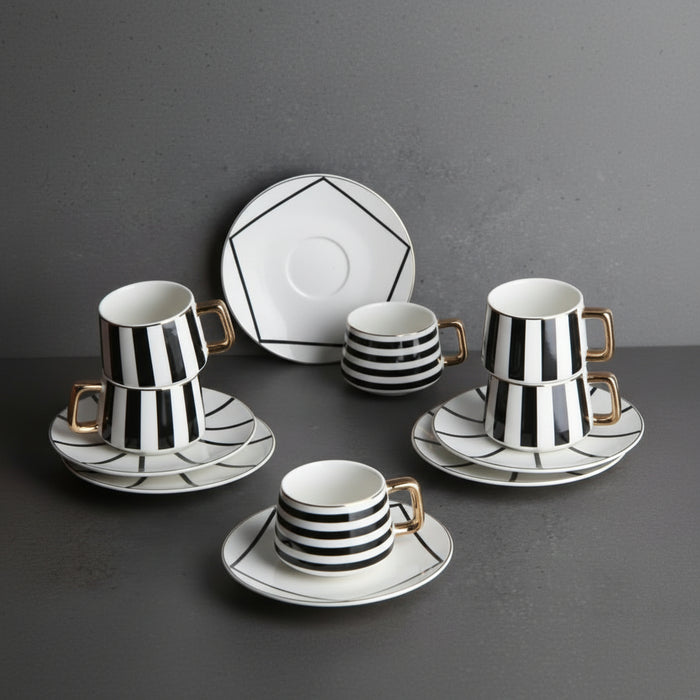 Gonul Professional Porcelain Turkish Coffee Cup Set - 6 Piece - TryAladdin