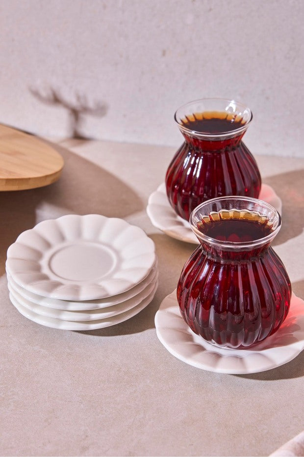 Pumpkin Porcelain Tea Saucers - Decorative 6-Piece Set