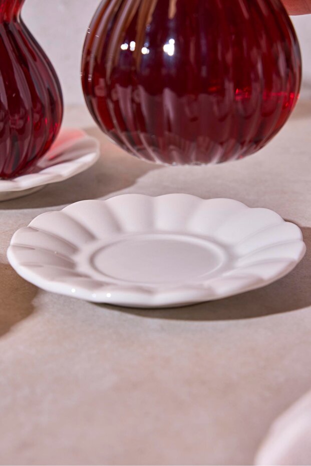 Pumpkin Porcelain Tea Saucers - Decorative 6-Piece Set