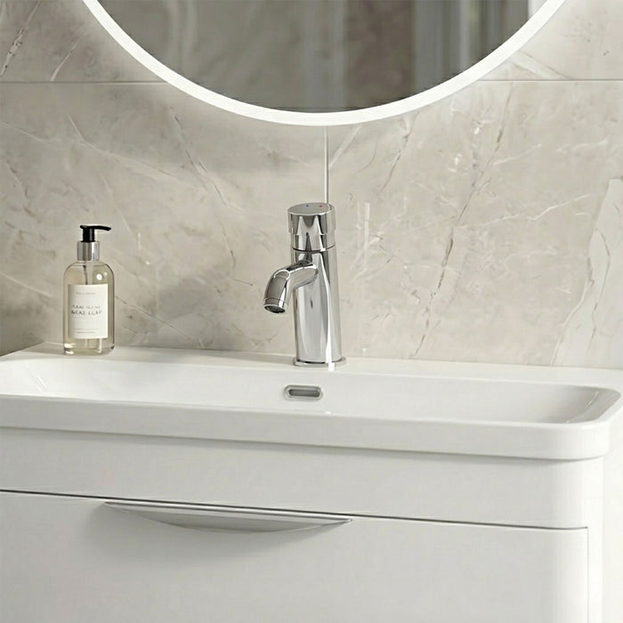 [BTCC009] Push Button Mono Basin Tap - Chrome - Silo