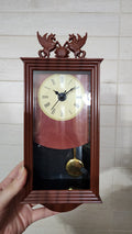 Quartz Wall Clock with Pendulum and Pegasus Ornament