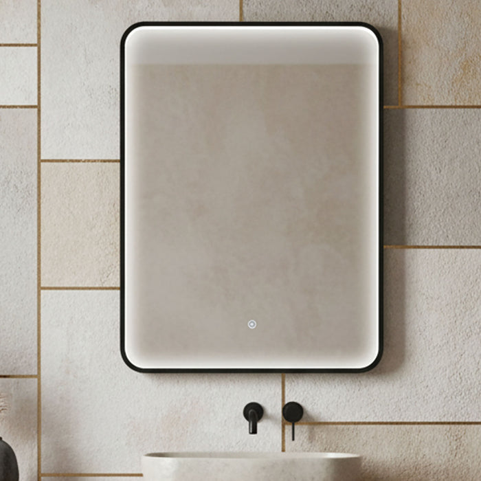 [BLQ733] Quixhill Contemporary Inset Framed LED Touch Sensor Mirror with De-mister Pad, 700 x 500mm - Choice of Colour - Silo