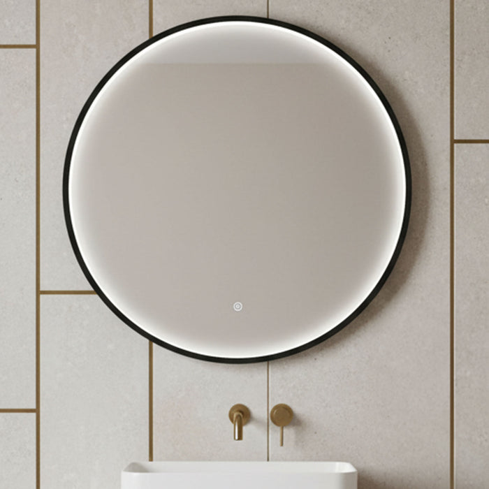 [BLQ741] Quixhill Contemporary Round Inset Framed LED Touch Sensor Mirror - Silo