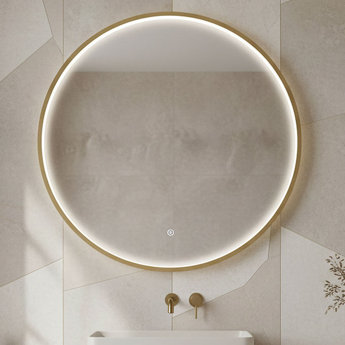 [BLQ742] Quixhill Contemporary Round Inset Framed LED Touch Sensor Mirror - Silo