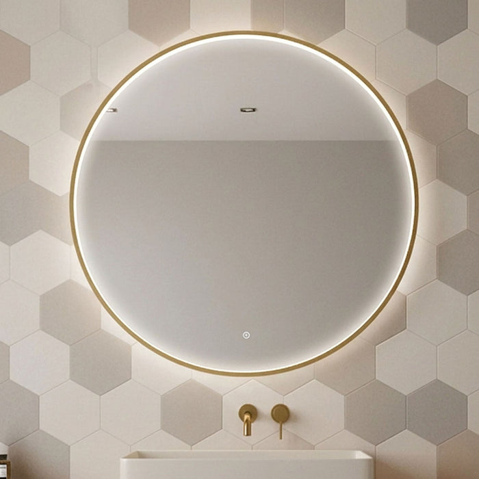 [BLQ752] Quixhill Contemporary Round Inset Framed LED Touch Sensor Mirror - Silo