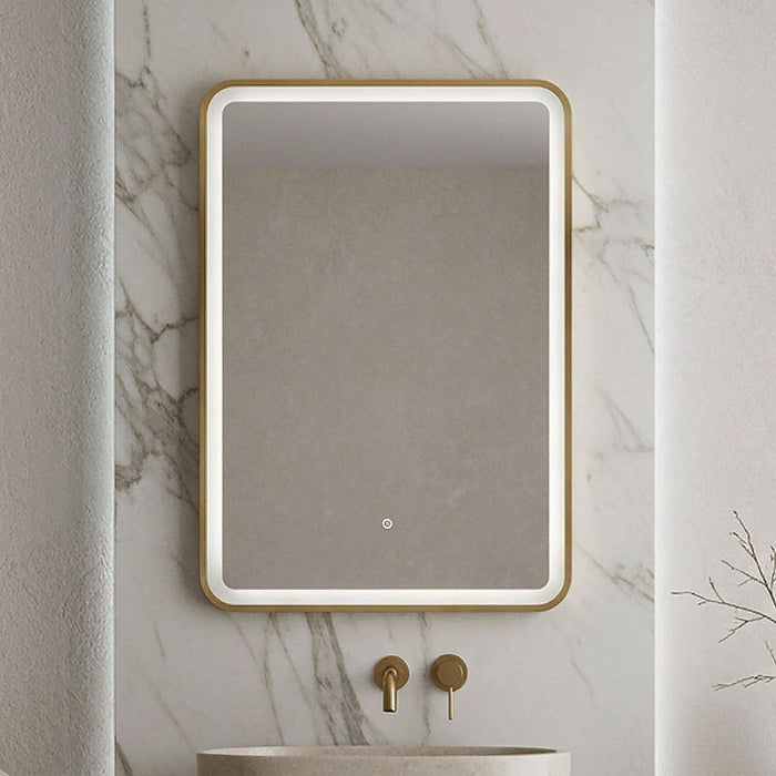 [BMFR702] Quixhill Rectangular LED Illuminated Touch Sensor Framed Mirror with Demister, 700mm x 500mm - Silo