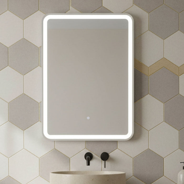 [BMFR703] Quixhill Rectangular LED Illuminated Touch Sensor Framed Mirror with Demister, 700mm x 500mm - Silo
