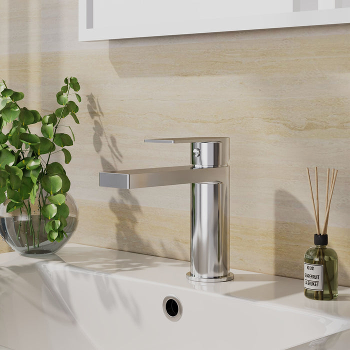 [BTD305] Ranton Contemporary Mono Basin Mixer Tap and Push Button Waste, Choice of Colour - Lifestyle 1