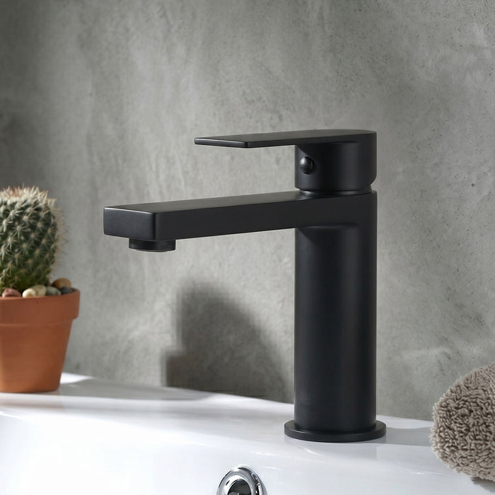 [BTD405] Ranton Contemporary Mono Basin Mixer Tap and Push Button Waste, Choice of Colour - Silo