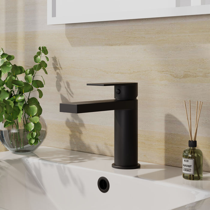 [BTD405] Ranton Contemporary Mono Basin Mixer Tap and Push Button Waste, Choice of Colour - Lifestyle 1