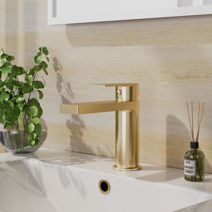 [BTD805] Ranton Contemporary Mono Basin Mixer Tap and Push Button Waste, Choice of Colour - Lifestyle 1