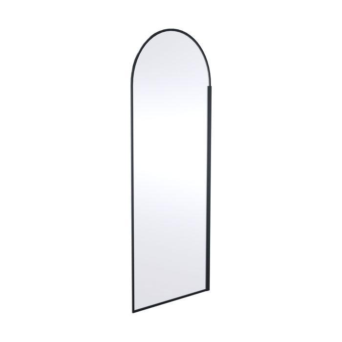 [BERBP80] Ravenshall Contemporary Bathroom 8mm Glass Arched Wetroom Screen, Matt Black, Choice of Size - Cutout