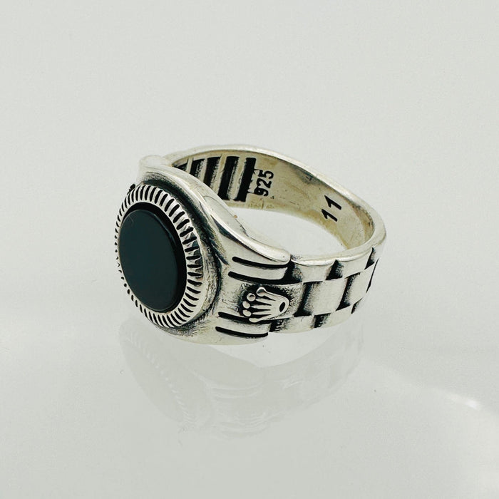 Red Agate Stone Men's Ring