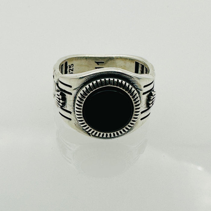 Red Agate Stone Men's Ring