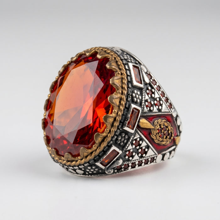 Red Ruby Stone Men's Ring