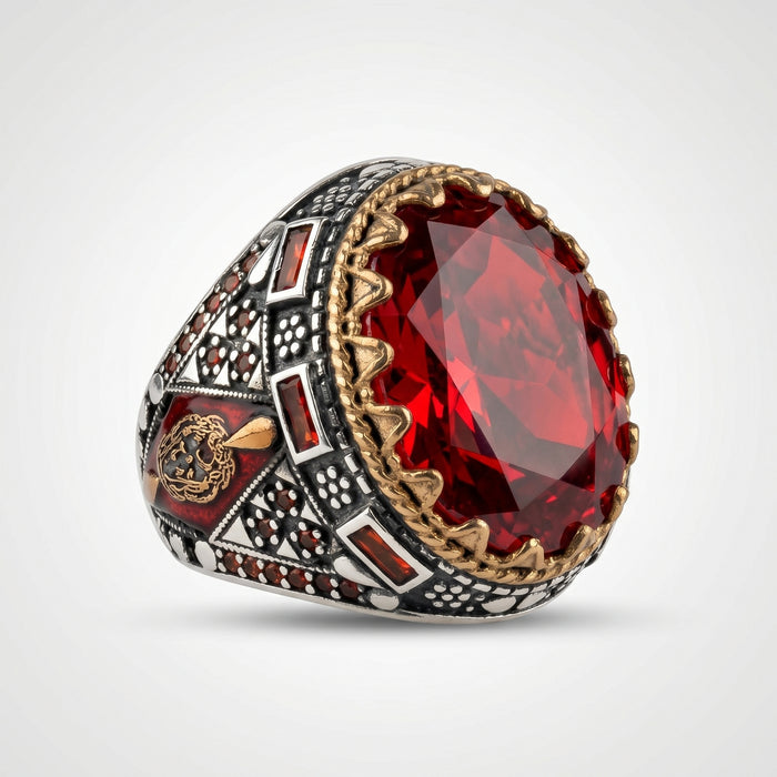 Red Ruby Stone Men's Ring