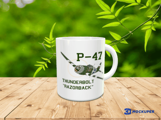 Republic P-47 Thunderbolt Airplane Ceramic Mug - Personalized