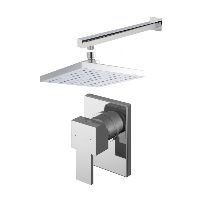 [BSBS28MV1] Ripple Concealed Square Manual Valve, Arm & Head Shower Bundle Set - Chrome - Balterley - Cutout
