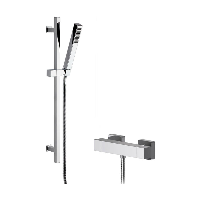 [BSBS97BV1] Ripple Square Bar Valve & Slide Rail Shower Kit - Chrome - Balterley - Cutout