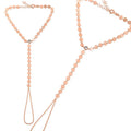Rose Gold Plated Disc Link Hand Chain with CZ Accent