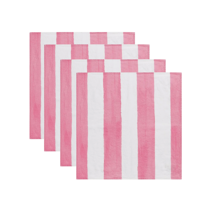 Rose Stripe Dinner Napkin, Set of 4
