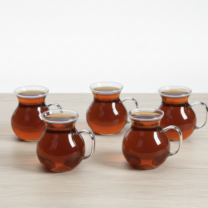 Rossel Premium Professional Turkish Tea Glasses - 6 Pieces Set