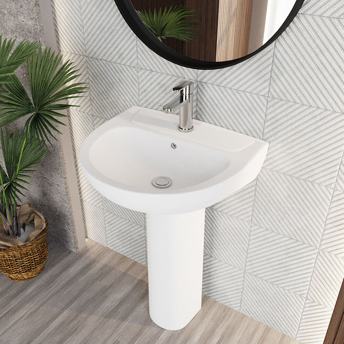 [BCRI003] Round 1 Tap Hole Basin with Full Pedestal - Lifestyle 2