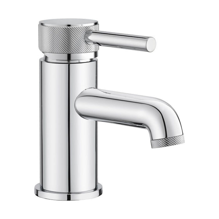[BTTT750] Round Mono Basin Mixer Tap with Industrial Style Detailing - Chrome - Cutout