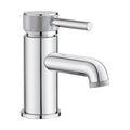 [BTTT750] Round Mono Basin Mixer Tap with Industrial Style Detailing - Chrome - Cutout
