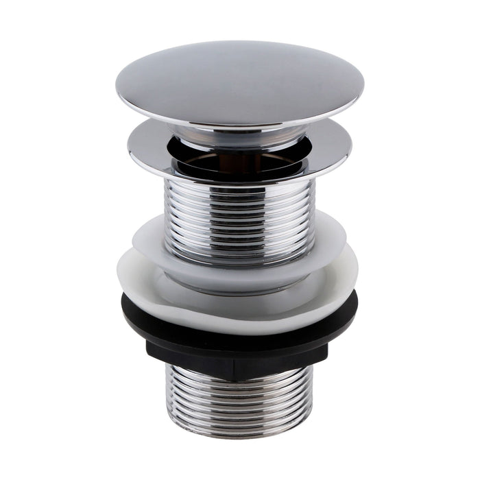 [BASWK04] Round Push Button Basin Waste Unslotted - Chrome - Cutout