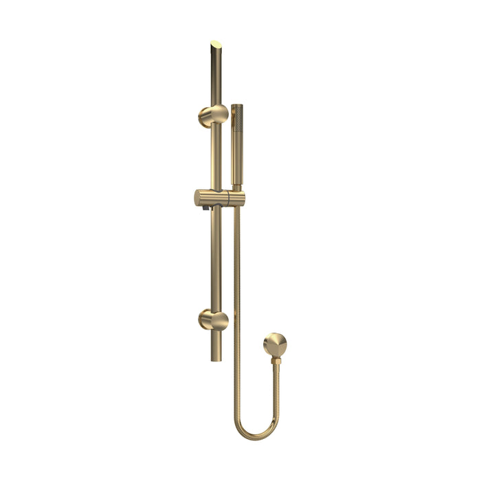 [BSSR842] Round Slide Rail Shower Kit with Outlet Elbow - Matt Black - Cutout