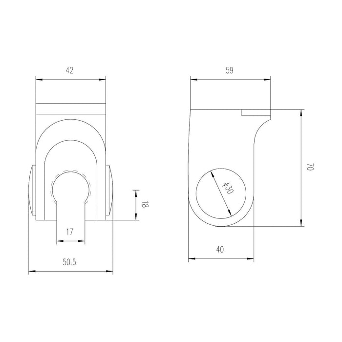 [BSHH376] Round Wall Bracket for Shower Head in Chrome - Technical Drawing