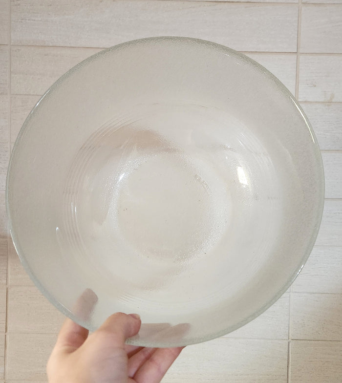 Saturne French Frosted Glass Punch Bowl Set