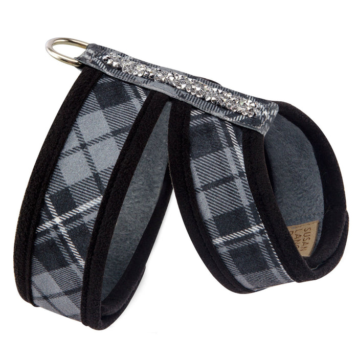 Scotty Tinkie Crystal Rocks Harness Charcoal Plaid with Black Trim