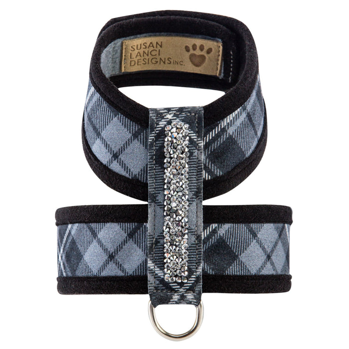 Scotty Tinkie Crystal Rocks Harness Charcoal Plaid with Black Trim