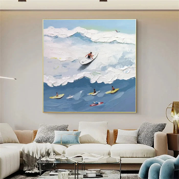 Seascape and Snowy Peak Painting #SP017