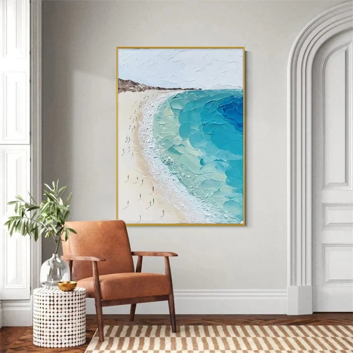 Seascape and Snowy Peak Painting #SP026
