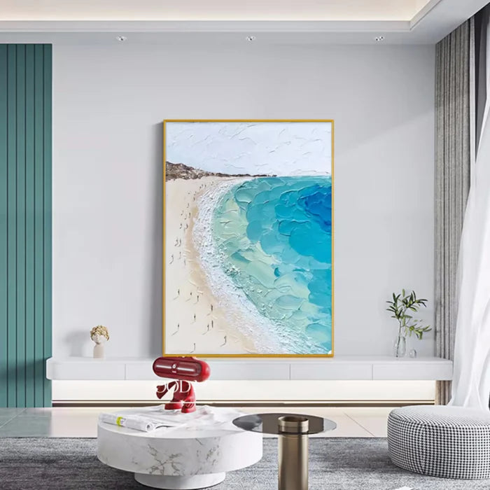 Seascape and Snowy Peak Painting #SP026