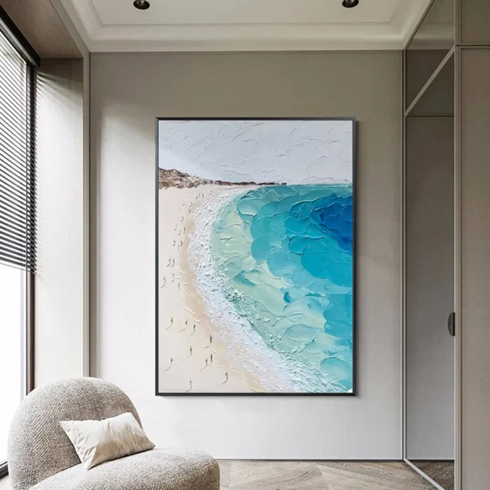 Seascape and Snowy Peak Painting #SP026